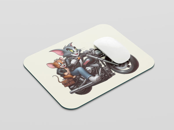 Tom and Jerry On Bike Two Mouse Pad